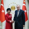 Посол Вьетнама в Турции Данг Тхи Тху Ха и Президент Турции Реджеп Тайип Эрдоган. Фото: ВИА