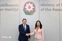 Заместитель министра иностранных дел Вьетнама Ле Тхи Тху Ханг и Заместитель министра иностранных дел Азербайджана Эльнур Мамедов. Фото: ВИА