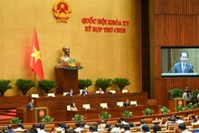Общий вид пленарного заседания утром 15 мая. Фото: Буй Жанг
