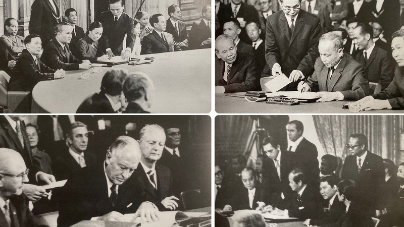 Официальная церемония подписания Парижских соглашений 1973 года
