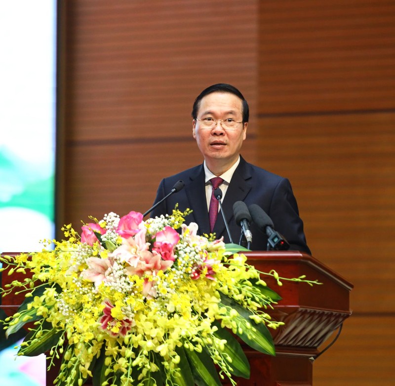 Президент Во Ван Тхыонг выступает на мероприятии. Фото: vpctn.gov.vn