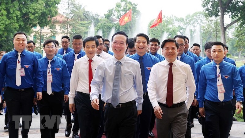 Президент Во Ван Тхыонг и участники встречи. Фото: ВИА