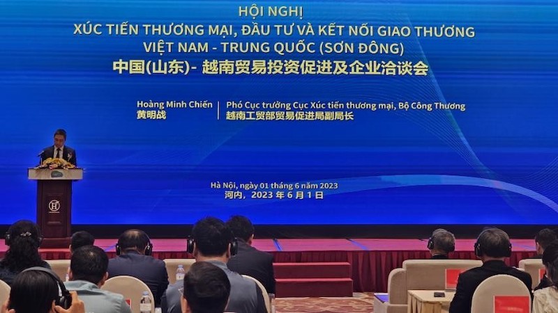 Конференция по содействию торговле, инвестициям и установлению торговых связей между Вьетнамом и провинцией Шаньдун (Китай). Фото: baoquocte.vn