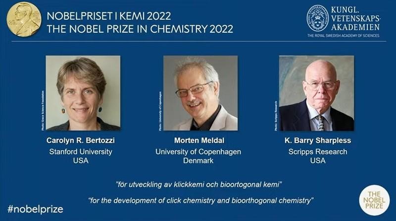 Лауреаты Нобелевской премии по химии 2022 года. Фото: Nobel Prize