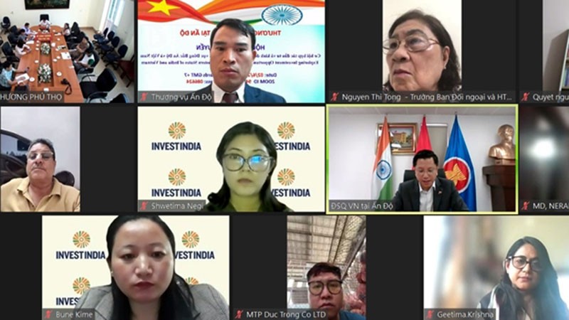 Общий вид онлайн-конференции. Фото: Торговое представительство Вьетнама в Индии