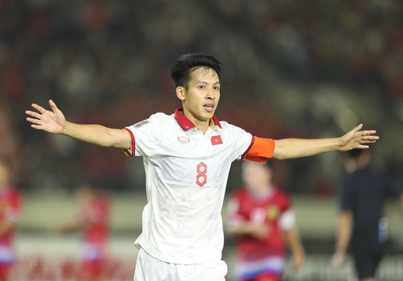Хунг Зунг забил гол в матче против сборной Лаоса на Чемпионате АСЕАН по футболу 2022 года. Фото: vietnamplus.vn