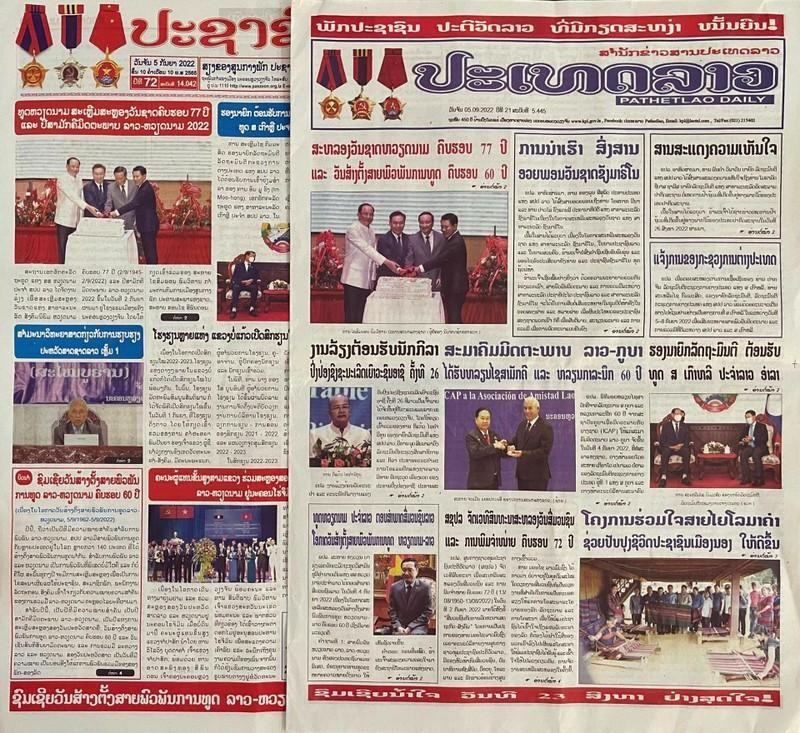 5 сентября на первых полосах авторитетных изданий Лаоса были опубликованы статьи, посвященные особым отношениям между Вьетнамом Лаосом.