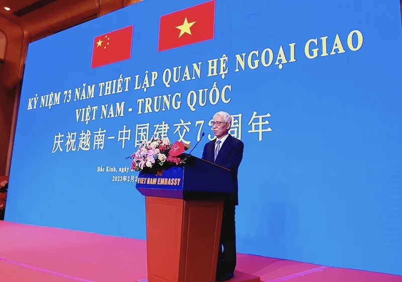 Посол Вьетнама в Китае Фам Шао Май выступает на церемонии. Фото: Хо Куан