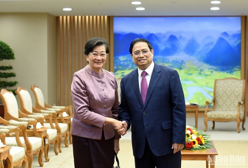 Премьер-министр Фам Минь Тьинь и Посол Камбоджи Чеа Кимтха.