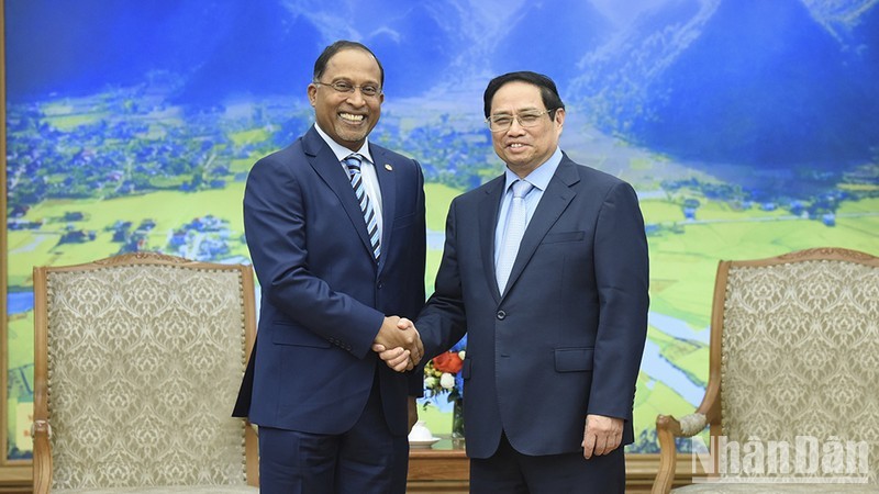 Премьер-министр Фам Минь Тьинь и Министр иностранных дел Малайзии Замбри Абдул Кадир. 