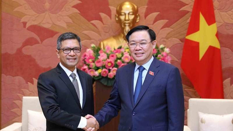 Председатель НС Выонг Динь Хюэ и Посол Индонезии во Вьетнаме Денни Абди. Фото: ВИА