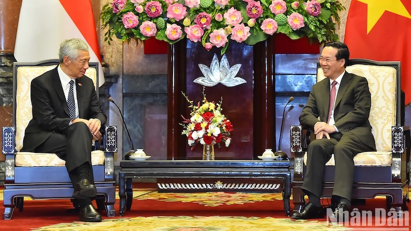 Президент Во Ван Тхыонг и Премьер-министр Сингапура Ли Сяньлун. Фото: Тхюи Нгуен 