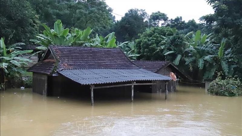 Наводнение затопило десятки домов в уезде Кюитяу провинции Нгеан. Фото: ВИА