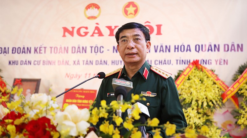 Генерал армии Фан Ван Жанг выступает на мероприятии. Фото: mod.gov.vn