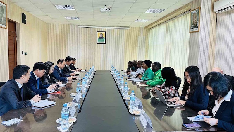 Общий вид встречи между делегациями Руководящего комитета по внешнему информированию и Революционной партии Танзании. Фото: baoquocte.vn