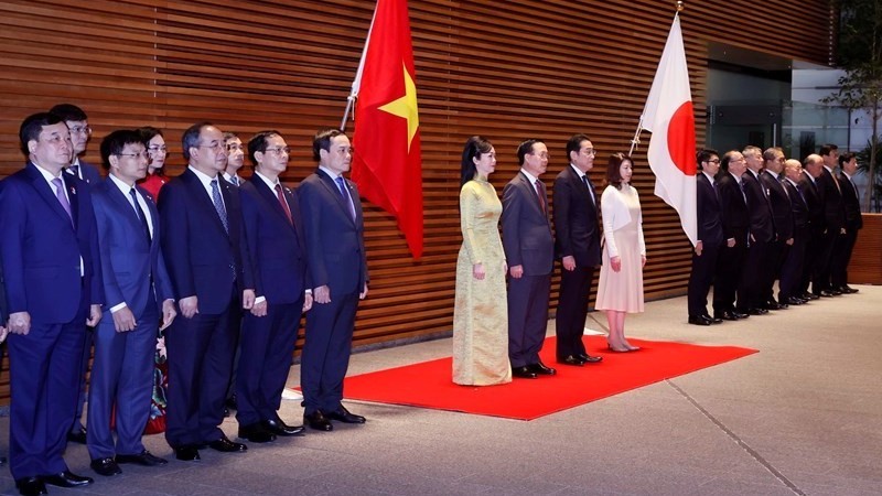 На церемонии встречи председательствовал Премьер-министр Японии Кисида Фумио с супругой. Фото: ВИА