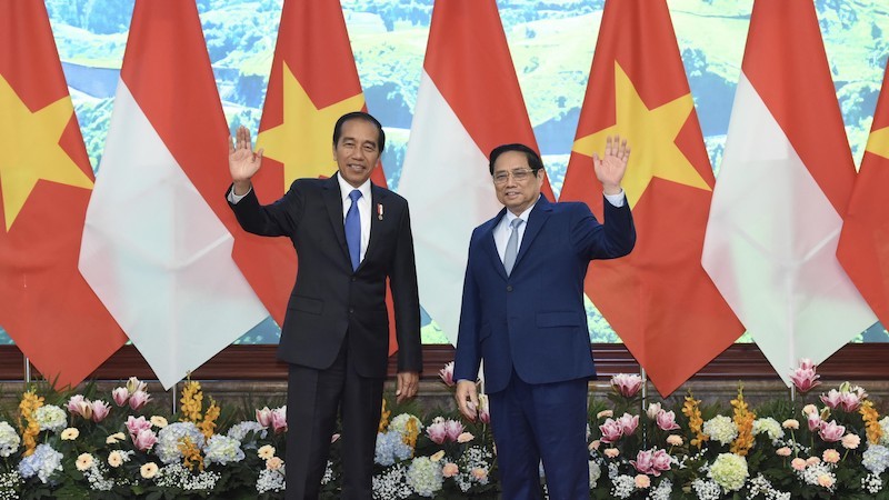 Премьер-министр Фам Минь Тьинь и Президент Индонезии Джоко Видодо. Фото: Чан Хай