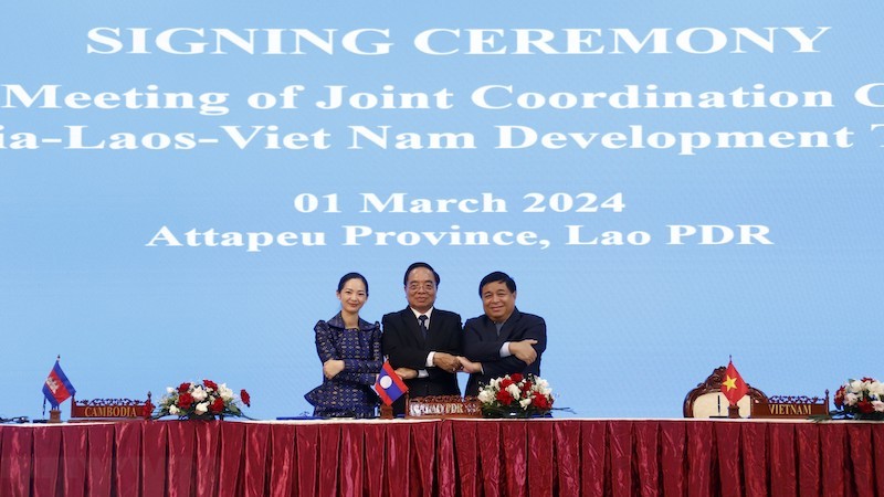 Председатели Совместного координационного комитета зоны треугольника развития Камбоджа-Лаос-Вьетнам. Фото: ВИА
