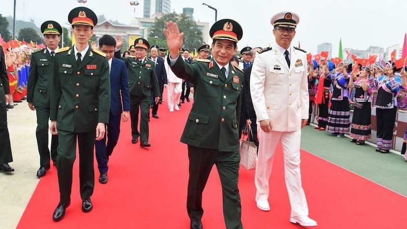 Церемония встречи делегации Министерства обороны Вьетнама во главе с Министром Фан Ван Жангом. Фото: ВИА