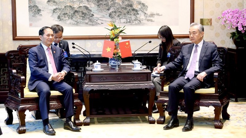 Министр иностранных дел Буй Тхань Шон и Министр иностранных дел Китая Ван И.