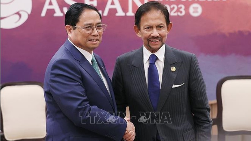 Премьер-министр Вьетнама Фам Минь Тьинь встречается с Султаном Брунея Хассаналом Болкиахом. Фото: ВИА