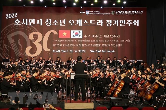 В музыкальном концерте приняли участие вьетнамские и южнокорейские артисты. Фото: VNA
