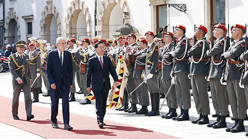 Официальная церемония встречи Президента Вьетнама Во Ван Тхыонга в Вене. Фото: ВИА