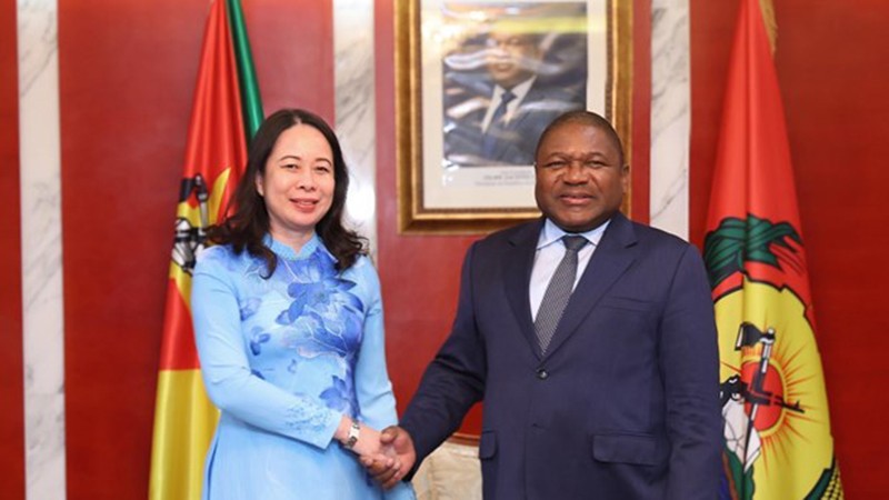 Вице-президент Во Тхи Ань Суан (слева) и Президент Мозамбика Филипе Ньюси. Фото: ВИА