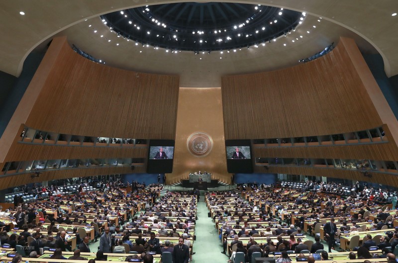 Одно из заседаний Генеральной ассамблеи ООН в Нью-Йорке, США. Фото: Синьхуа/ВИА