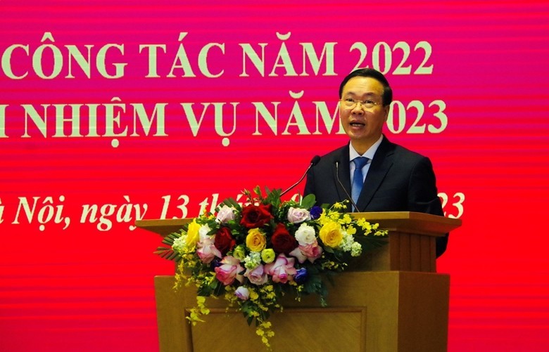 Товарищ Во Ван Тхыонг выступает на конференции. Фото: dangcongsan.vn