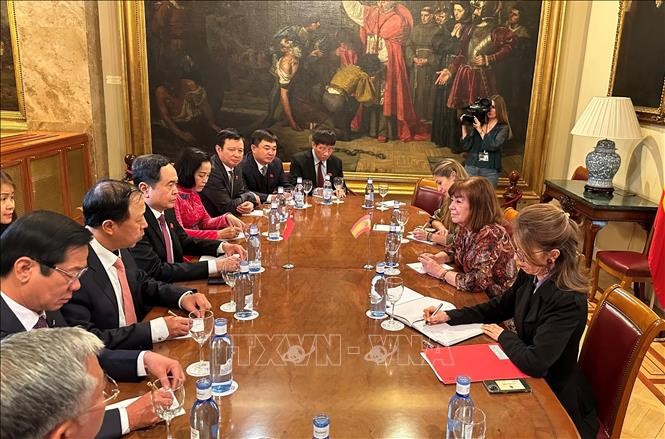 Общий вид переговоров с Зампредседателя Сената Парламента Испании Кристиной Нарбоной. Фото: ВИА