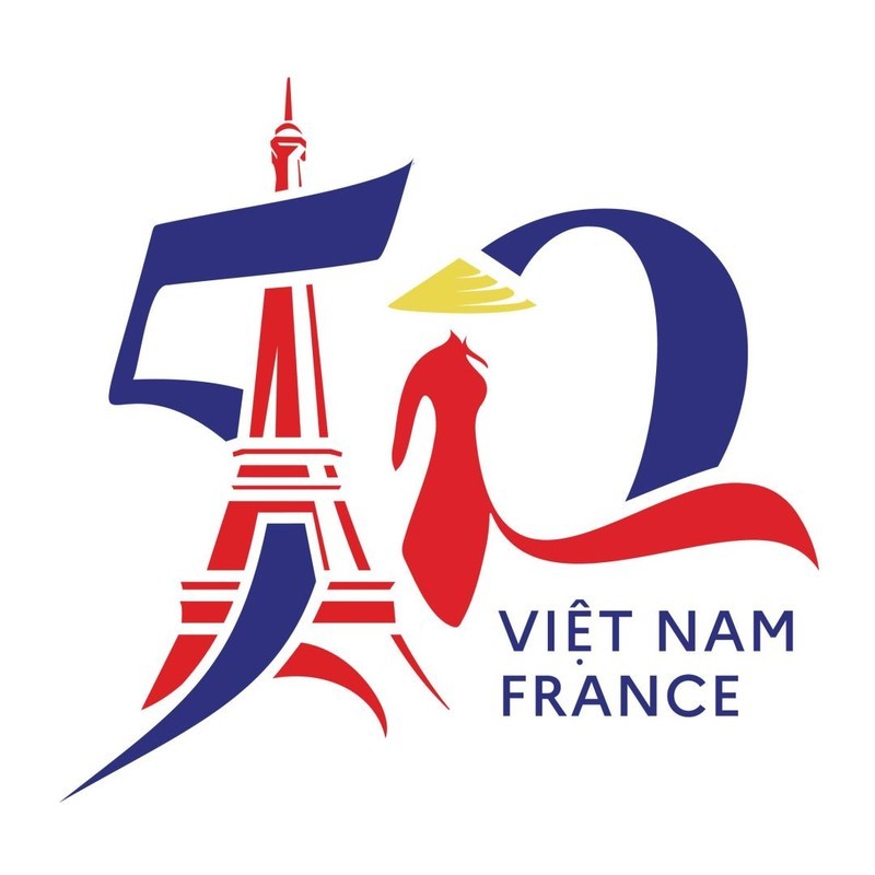 Логотип 50-летия дипломатических отношений между Вьетнамом и Францией.