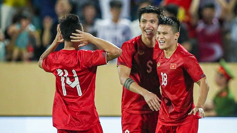 Фам Туан Хай (номер 18) забил гол на 49-й минуте. Фото: Федерация футбола Вьетнама