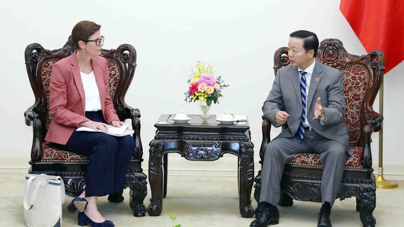Вице-премьер Чан Хонг Ха (справа) и глава представительства ВОЗ во Вьетнаме Анджела Пратт. Фото: VGP