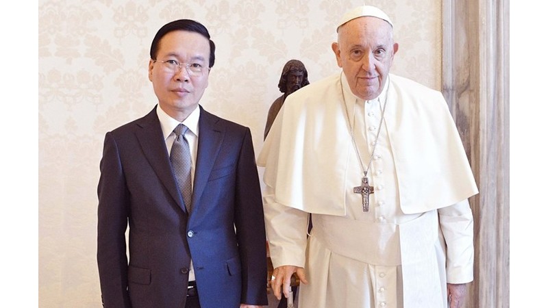 Президент Во Ван Тхыонг и Папа Римский Франциск. Фото: ВИА