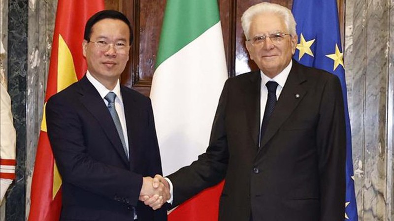 Президент Вьетнама Во Ван Тхыонг (слева) и Президент Италии Серджо Маттарелла. Фото: ВИА