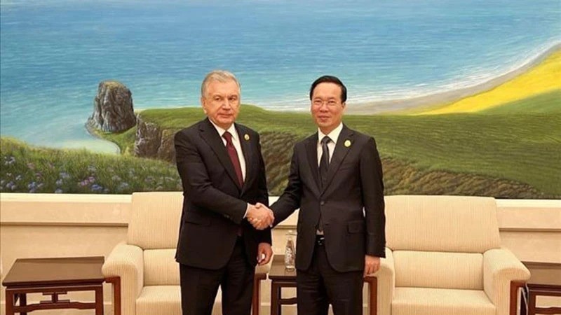 Президент Вьетнама Во Ван Тхыонг и Президент Узбекистана Шавкат Мирзиёев. Фото: ВИА