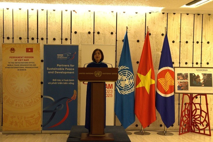 Посол Ле Тхи Тует Май, глава постоянной миссии Вьетнама при ООН, выступает с речью. Фото: ВИА