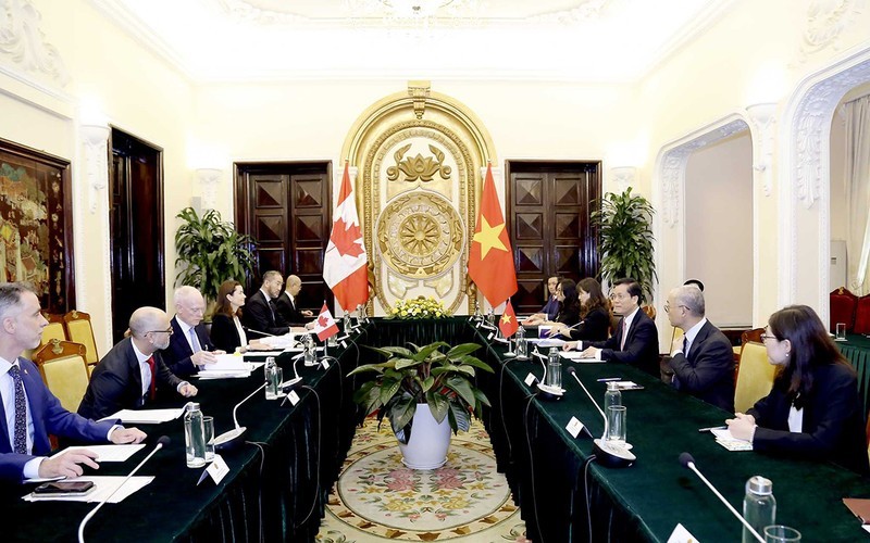 Общий вид вьетнамско-канадской политической консультации. Фото: МИД Вьетнама