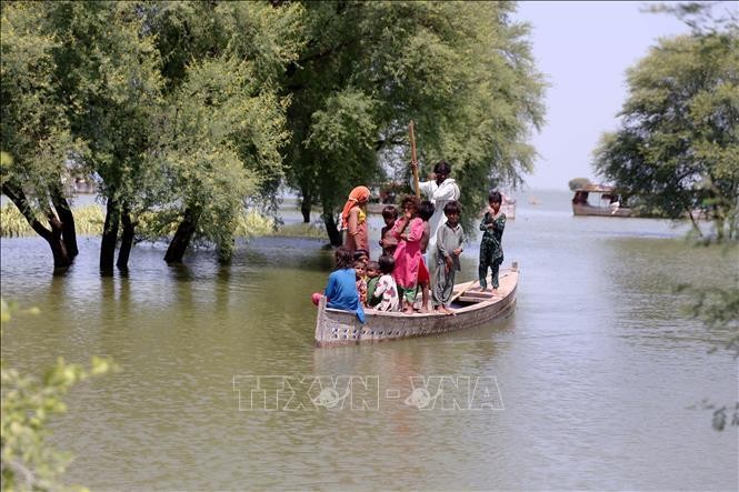 Эвакуация людей из затопленных районов в провинции Синд, Пакистан. Фото: Синьхуа/ВИА