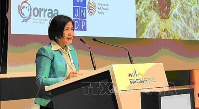 Посол Ле Тхи Тует Май выступает на одном заседании в рамках Недели. Фото: VNA