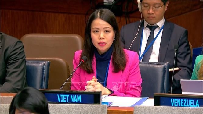 Помощник Министра иностранных дел Вьетнама Нгуен Минь Ханг выступает на конференции. Фото: ВИА