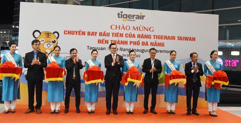 Церемония встречи первого рейса авиакомпании «Tigerair Taiwan» в Дананг. Фото: Ань Дао