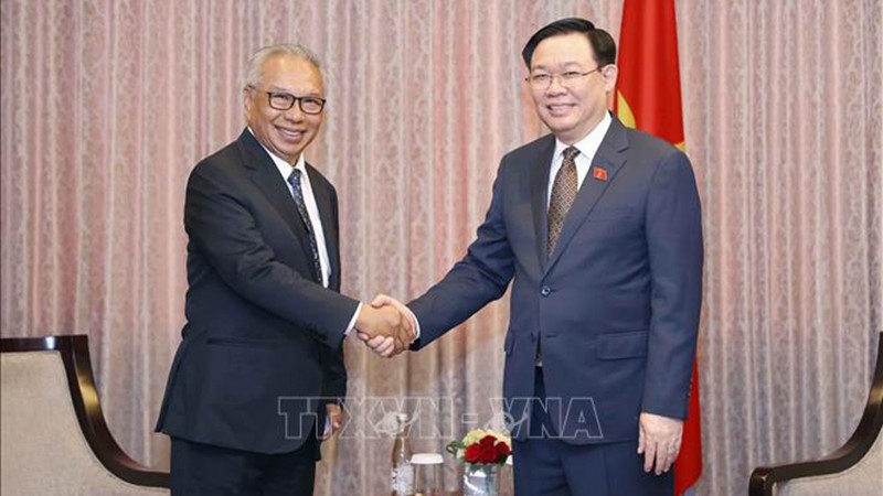 Председатель НС Выонг Динь Хюэ (справа) и председатель корпорации Ciputra Будьярса Састравината. Фото: ВИА