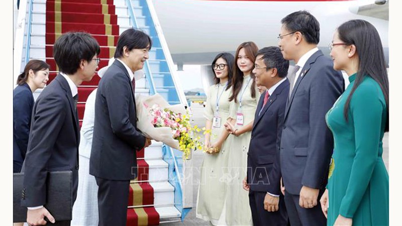 Церемония встречи Наследного принца и принцессы в международном аэропорту Нойбай. Фото: ВИА