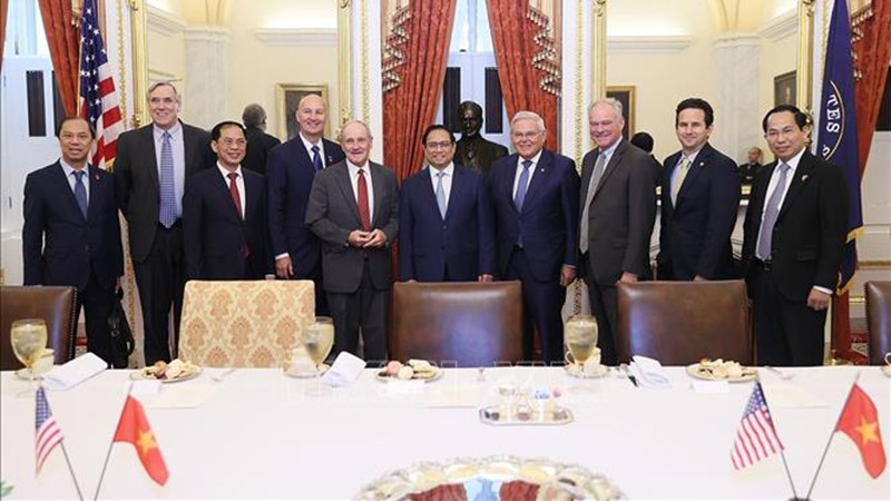 Премьер-министр Фам Минь Тьинь и сенаторы США. Фото: ВИА