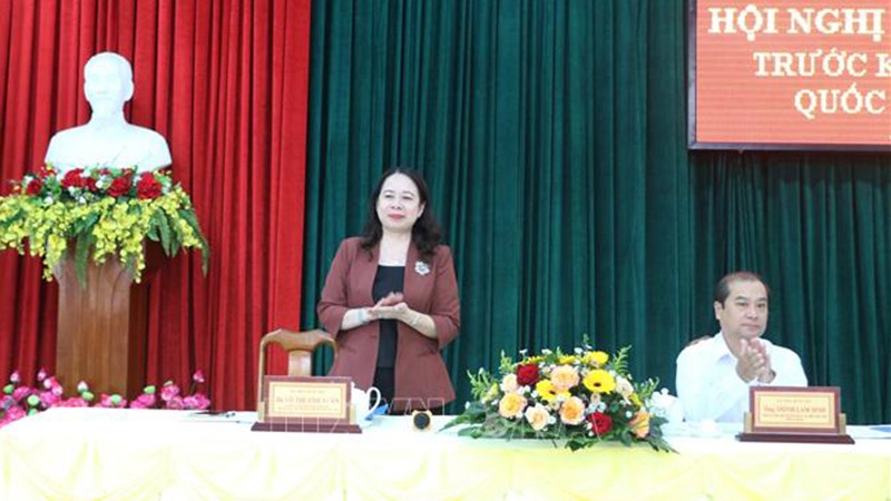 Вице-президент Во Тхи Ань Суан на встрече. Фото: ВИА