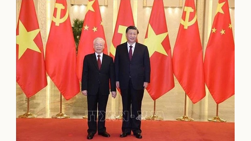 Генеральный секретарь ЦК КПВ Нгуен Фу Чонг и Генеральный секретарь ЦК КПК, Председатель КНР Си Цзиньпин. Фото: ВИА