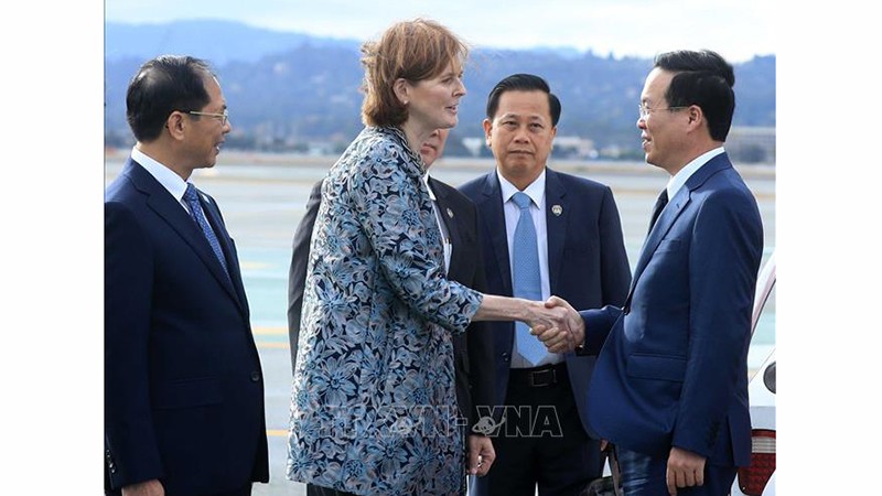 Церемония встречи Президента Во Ван Тхыонга в международном аэропорту Сан-Франциско. Фото: ВИА