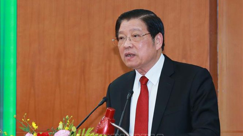 Заведующий Отделом ЦК КПВ по внутренним делам Фан Динь Чак выступает на конференции. Фото: ВИА